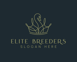 Luxury Swan Crown logo design