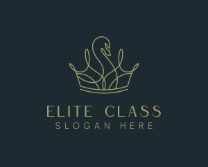 Luxury Swan Crown logo design