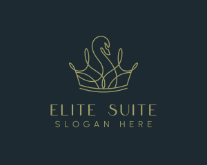 Luxury Swan Crown logo design