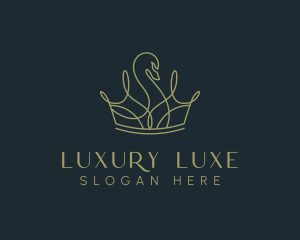 Luxury Swan Crown logo design