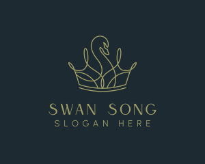 Swan - Luxury Swan Crown logo design