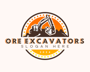 Mining Quarry Excavator logo design