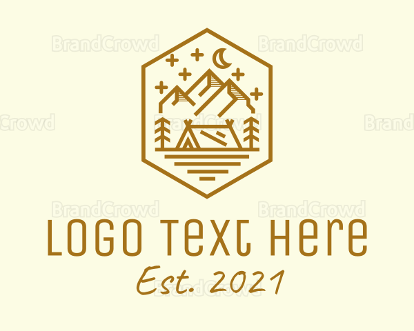 Outdoor Evening Camp Site Logo