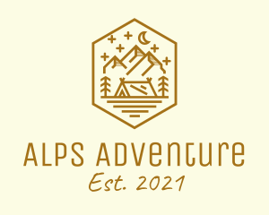 Alps - Outdoor Evening Camp Site logo design