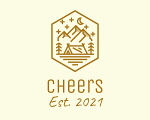 Mountain - Outdoor Evening Camp Site logo design