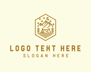 Nighttime - Outdoor Evening Camp Site logo design