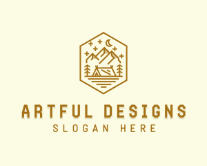 Outdoor Evening Camp Site logo design