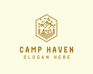 Outdoor Evening Camp Site logo design