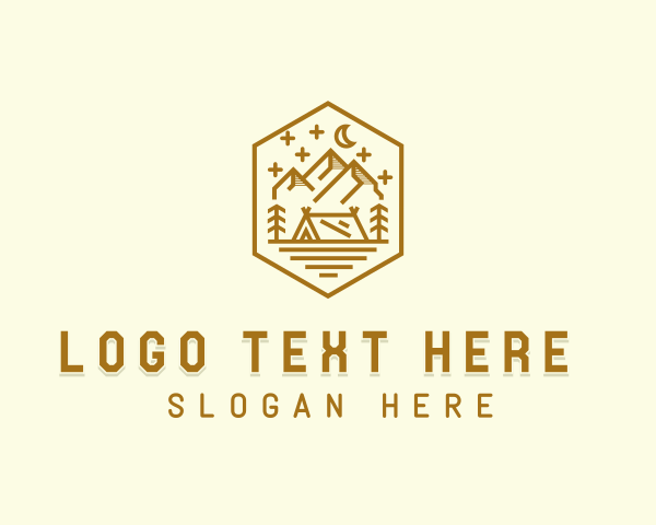 Evening - Outdoor Evening Camp Site logo design