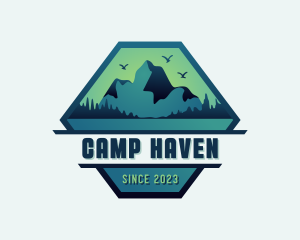 Mountaineering Hiking Camp logo design