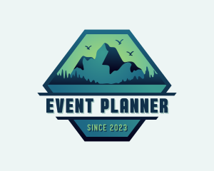 Hiker - Mountaineering Hiking Camp logo design