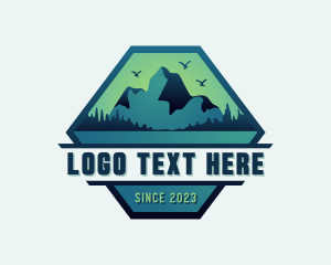 Trekking - Mountaineering Hiking Camp logo design