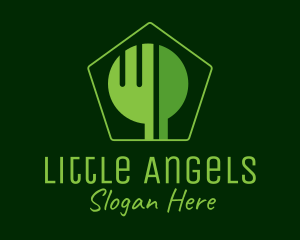 Vegan Restaurant - Fork Knife Tree Cafeteria logo design
