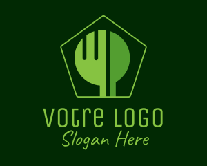 Eatery - Fork Knife Tree Cafeteria logo design