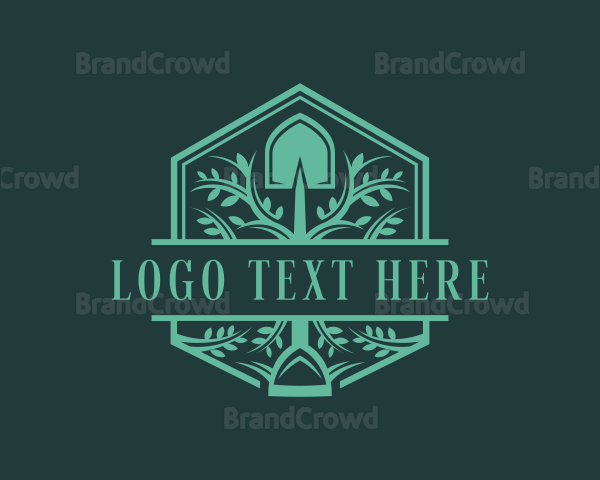 Plant Shovel Gardening Logo