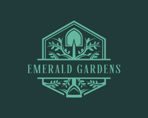 Plant Shovel Gardening logo design