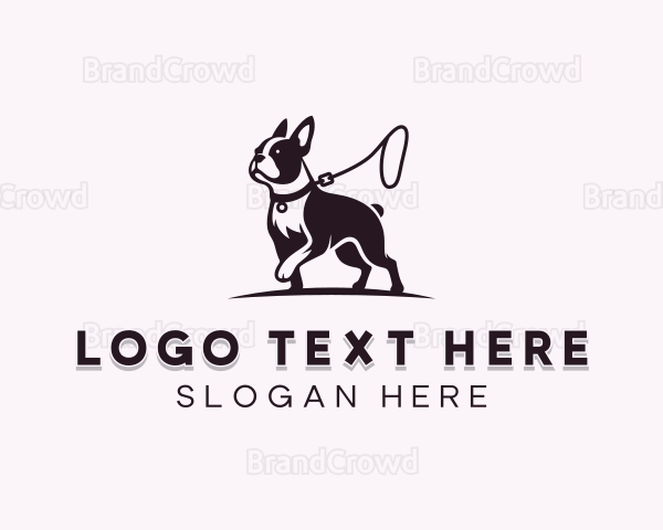 Boston Terrier Dog Leash Logo