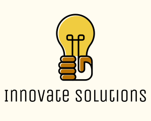 Idea - Lightbulb Hand Idea logo design