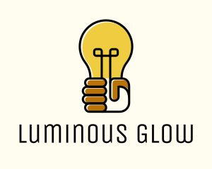 Illumination - Lightbulb Hand Idea logo design