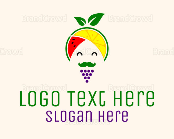 Fruit Guru Turban Man Logo