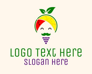 Headwrap - Fruit Guru Turban Man logo design