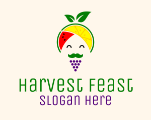 Fruit Guru Turban Man logo design