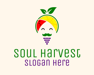 Fruit Guru Turban Man logo design