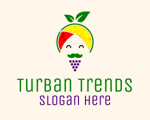 Turban - Fruit Guru Turban Man logo design