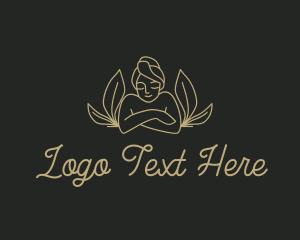 Leaf - Smiling Woman Beauty Spa logo design