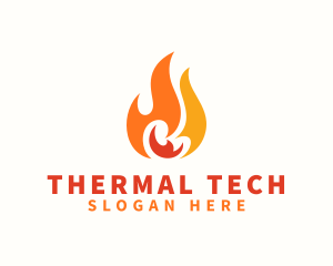 Thermal - Blazing Thermal Fire logo design