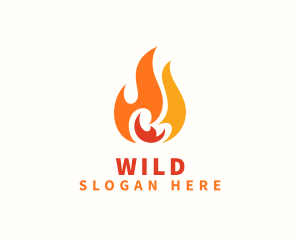 Heater - Blazing Thermal Fire logo design