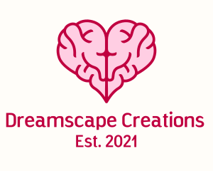 Imagination - Pink Brain Heart logo design