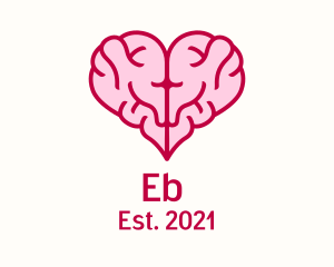 Mind - Pink Brain Heart logo design