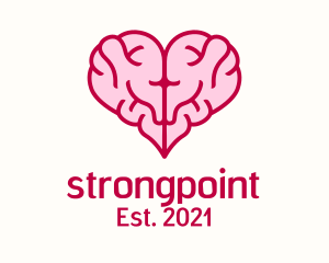 Neurologist - Pink Brain Heart logo design