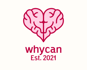 Psychological - Pink Brain Heart logo design