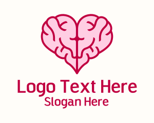 Pink Brain Heart  Logo