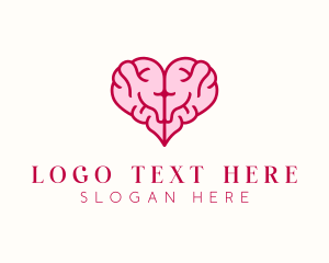 Line Art - Brain Heart Love logo design