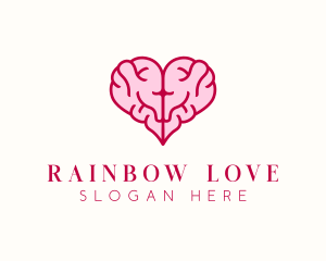 Brain Heart Love logo design