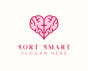 Brain Heart Love logo design