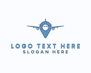 Gps Pin - Airplane Travel Navigation logo design