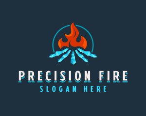 Fire Ice Hvac Ventilation logo design