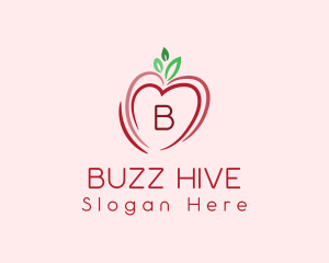 Heart Apple Fruit logo design