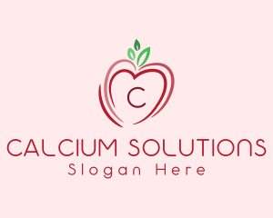 Heart Apple Fruit logo design