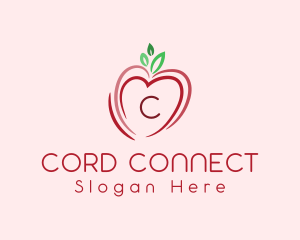 Heart Apple Fruit logo design