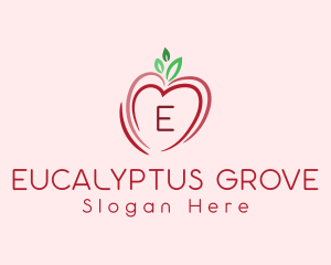 Heart Apple Fruit logo design