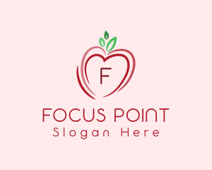 Heart Apple Fruit logo design