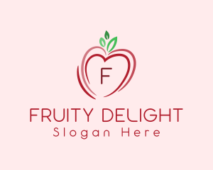 Heart Apple Fruit logo design