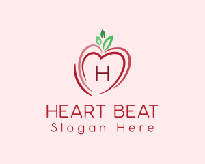 Heart Apple Fruit logo design