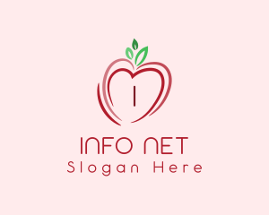 Heart Apple Fruit logo design