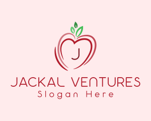 Heart Apple Fruit logo design